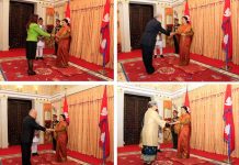 राष्ट्रपतिसमक्ष चार देशका राजदुतले बुझाए ओहोदाको प्रमाणपत्र