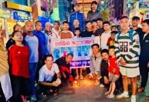 पहिरोमा ज्यान गुमाएका खेलाडीको सम्झनामा दीप प्रज्वलन